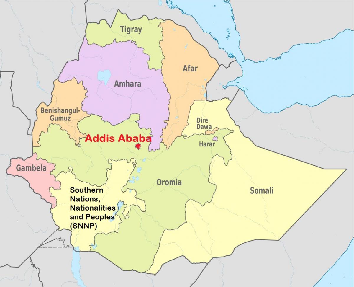 Аддіс-абеба, Ефіопія на карті світу 