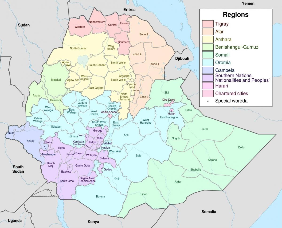 новий Ефіопії карті