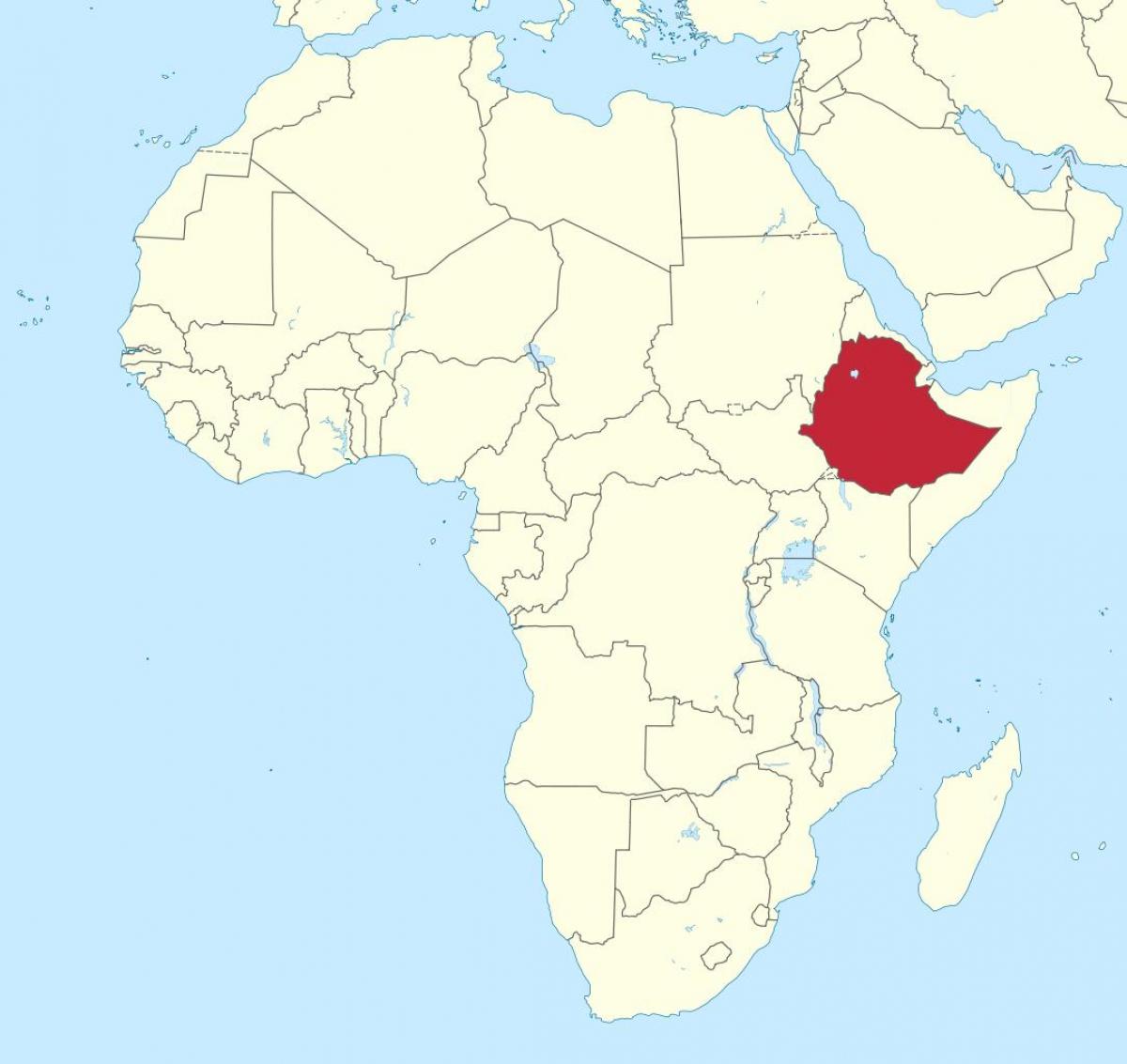 карта Африки, показуючи Ефіопії