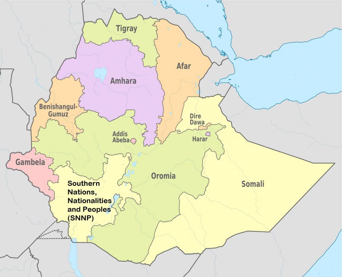 Регіональних держав Ефіопії карті