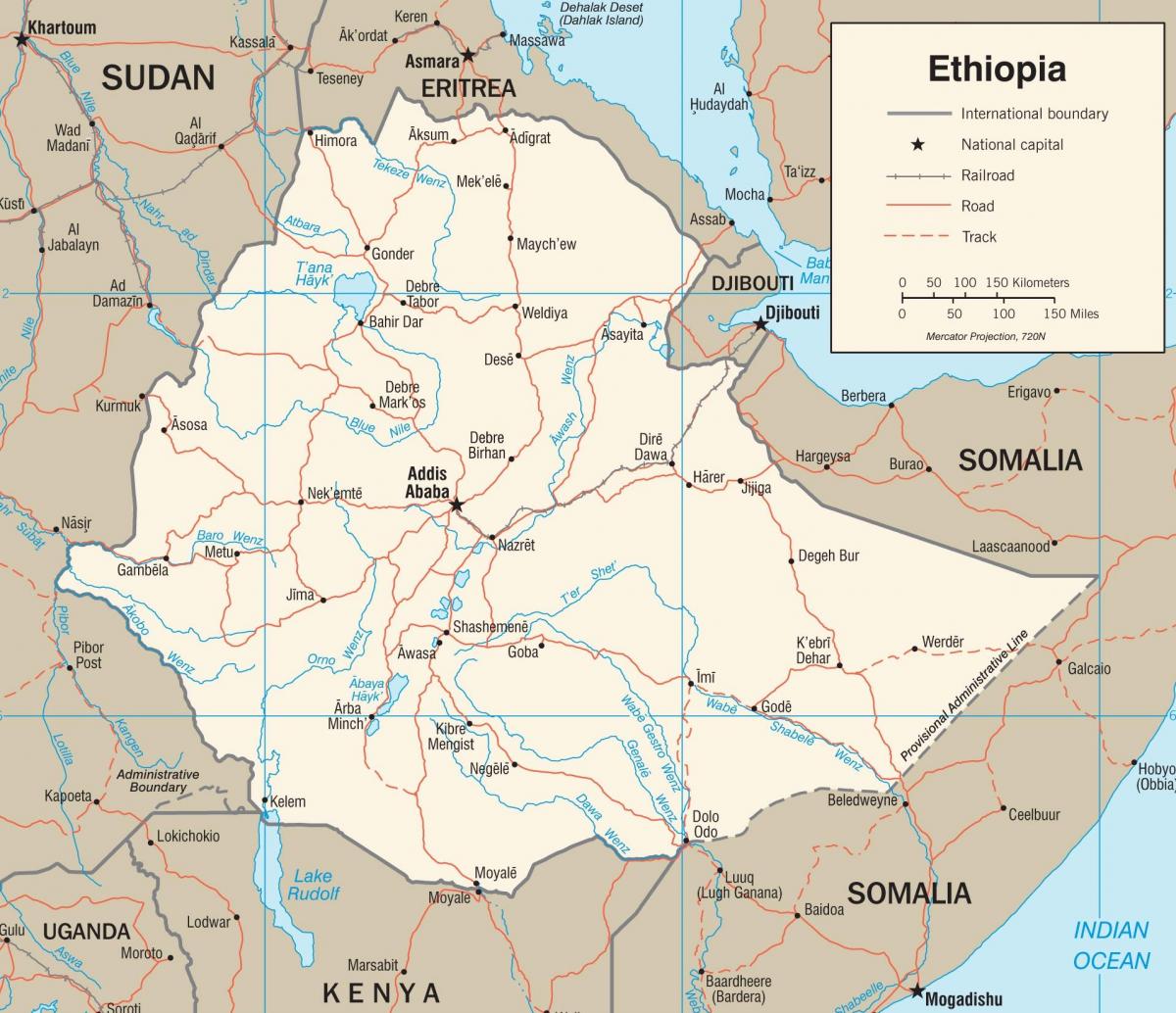 новий Ефіопії карті
