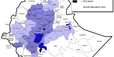 Щільність населення Ефіопії карті