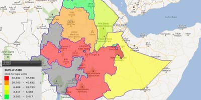 Провінцій Ефіопії карті