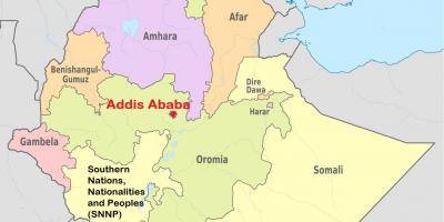 Аддіс-абеба, Ефіопія на карті світу 