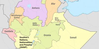 Регіональних держав Ефіопії карті