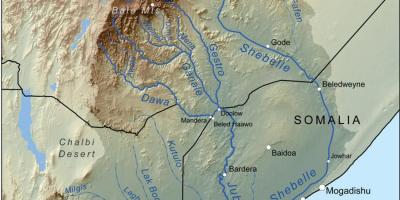 Ефіоп річкових басейнів карті